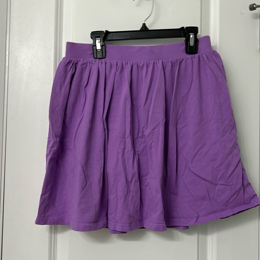 Lands End Purple Skort Girls XL 16 Skirt With Shorts Underneath